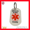 Medical Alert  Keyring for Anxiety emergency Id tag