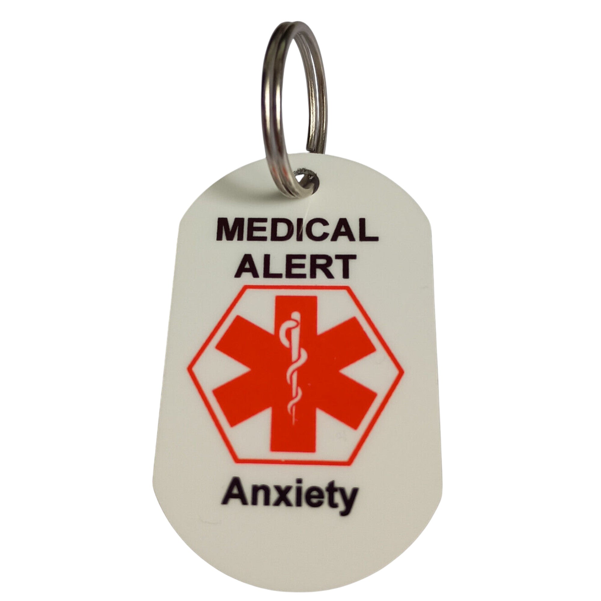 Medical Alert  Keyring for Anxiety emergency Id tag