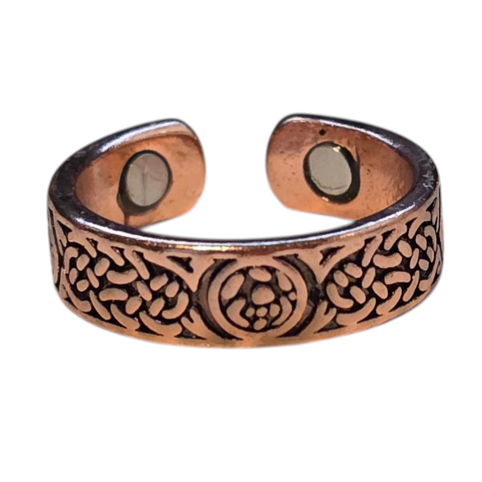 Magnetic Copper Ring Celtic Knot Design Adjustable Size, therapeutic