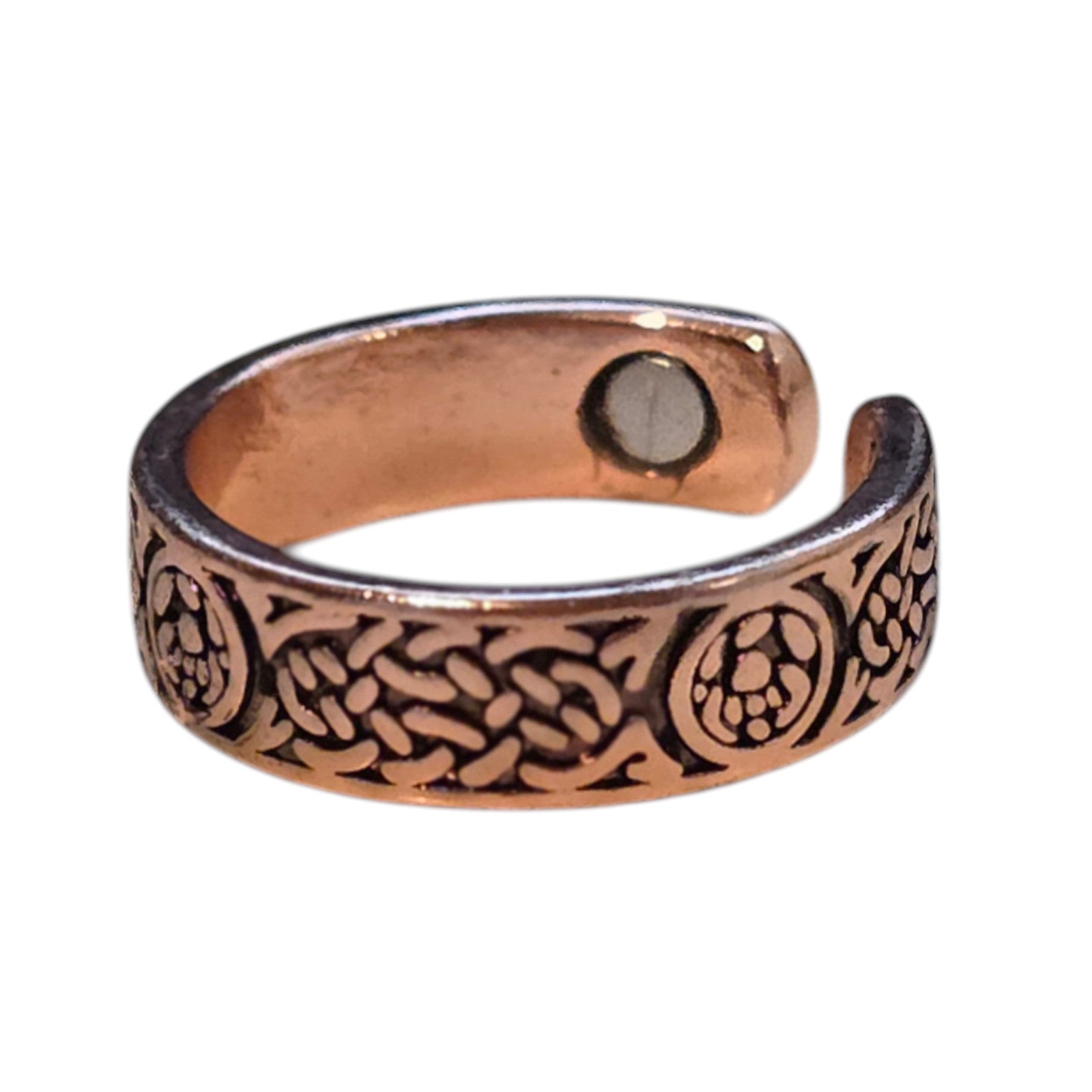 Magnetic Copper Ring Celtic Knot Design Adjustable Size, therapeutic