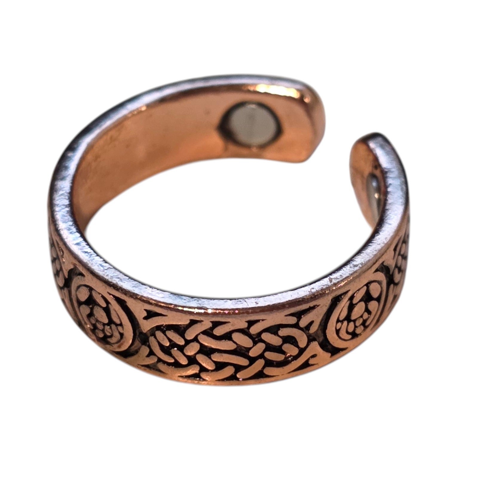 Magnetic Copper Ring Celtic Knot Design Adjustable Size, therapeutic