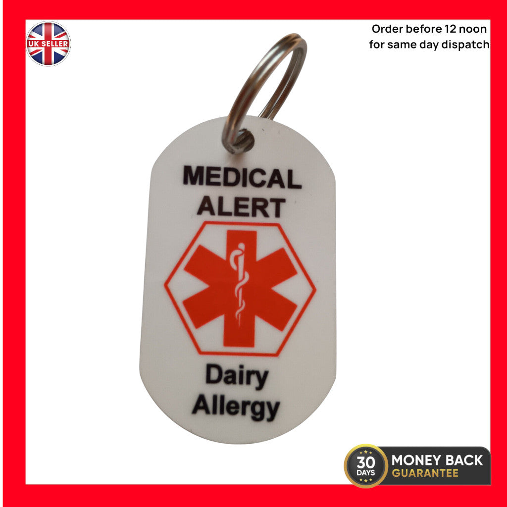 Medical Alert ID Keyring – Dairy Allergy Alert Keyring