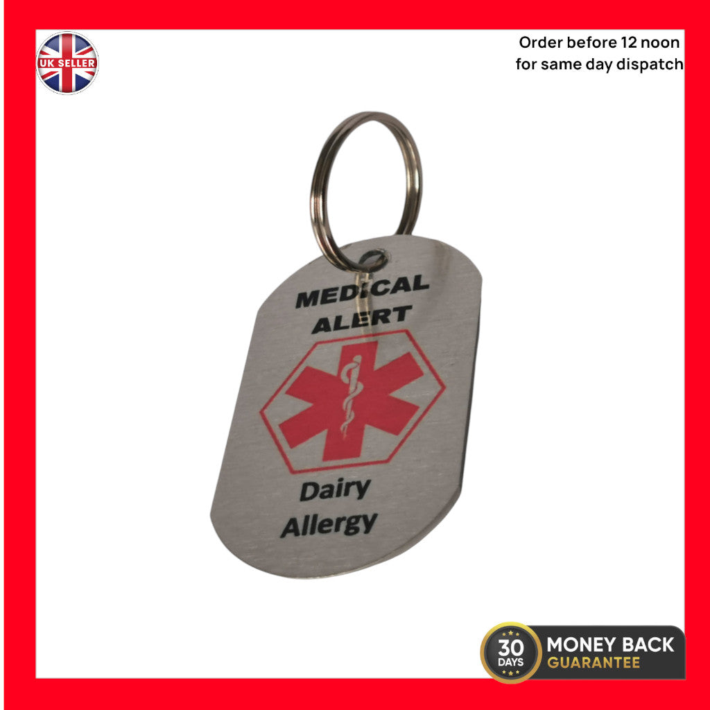 Medical Alert ID Keyring – Dairy Allergy Alert Keyring