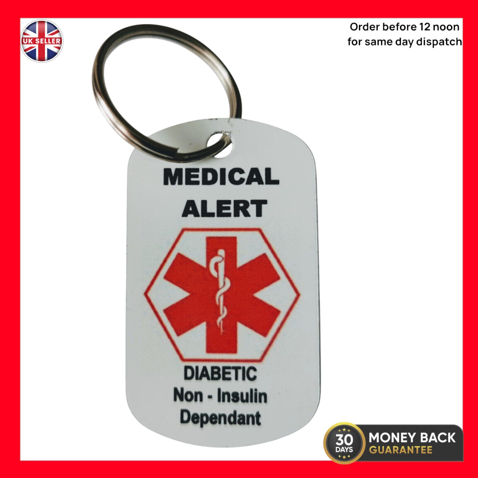 Medical Alert Keyring for Diabetic Non Insulin Dependant