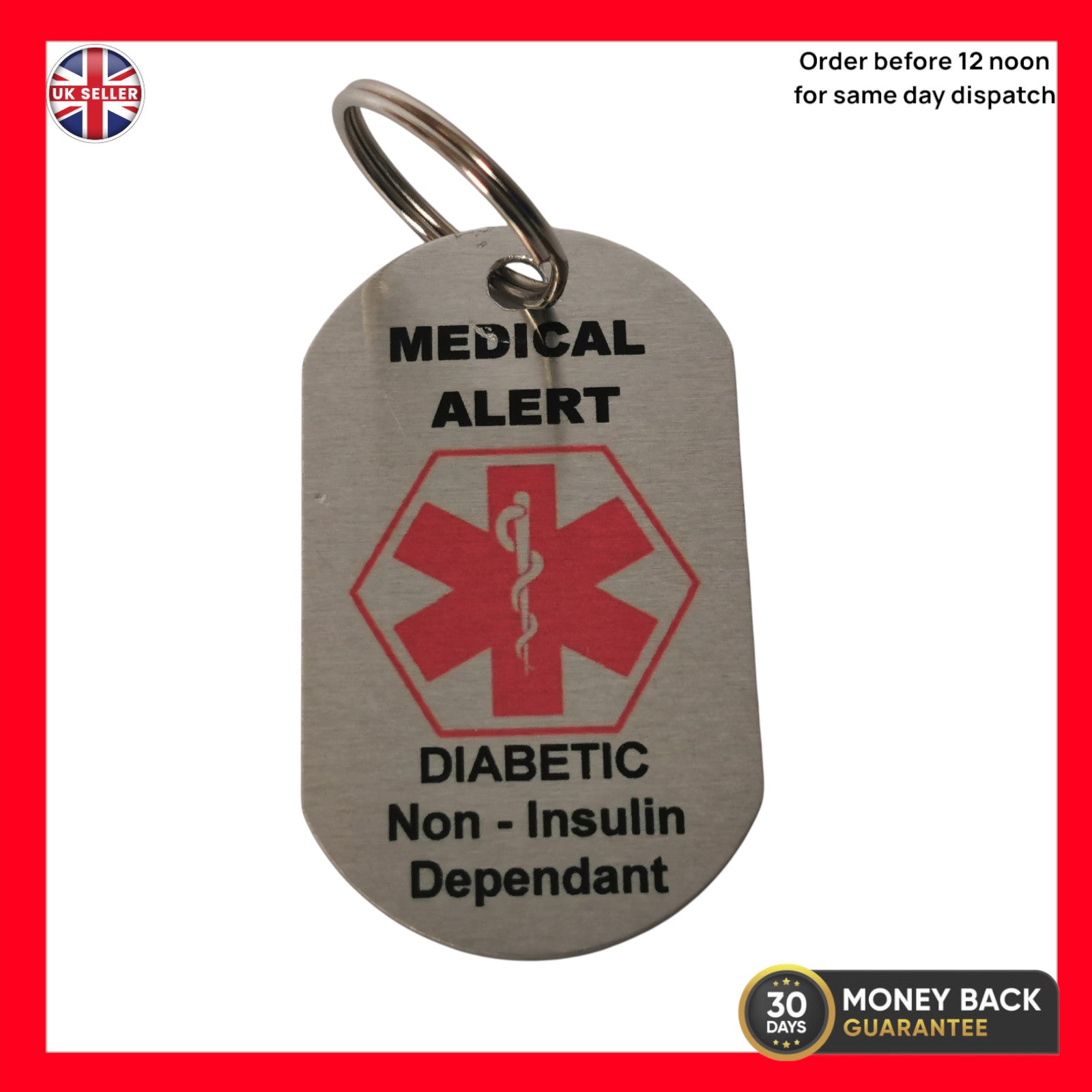 Medical Alert Keyring for Diabetic Non Insulin Dependant