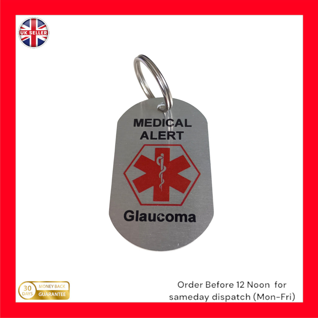 Medical Alert  Keyring for Glaucoma ID Tag