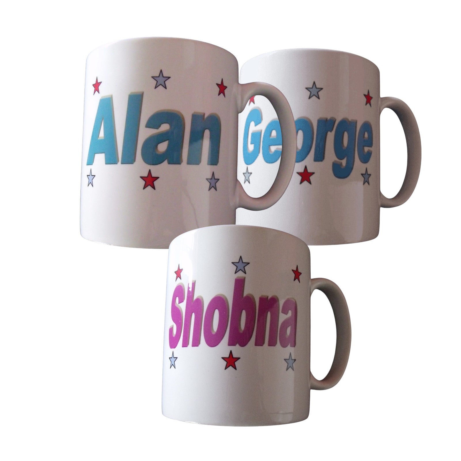 Personalised Builder's Mug – 10cm Ceramic Mug with Custom Name &amp; Star Design