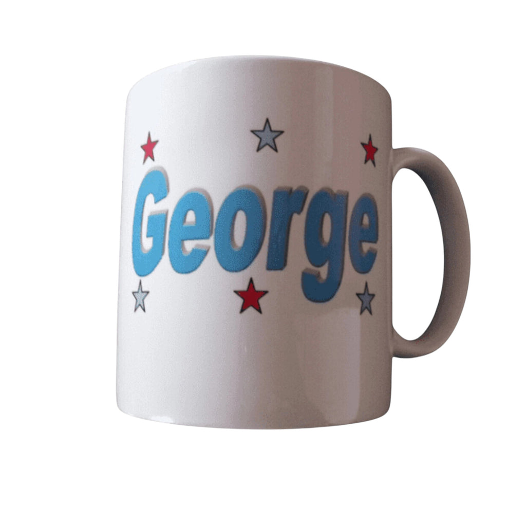 Personalised Builder's Mug – 10cm Ceramic Mug with Custom Name &amp; Star Design