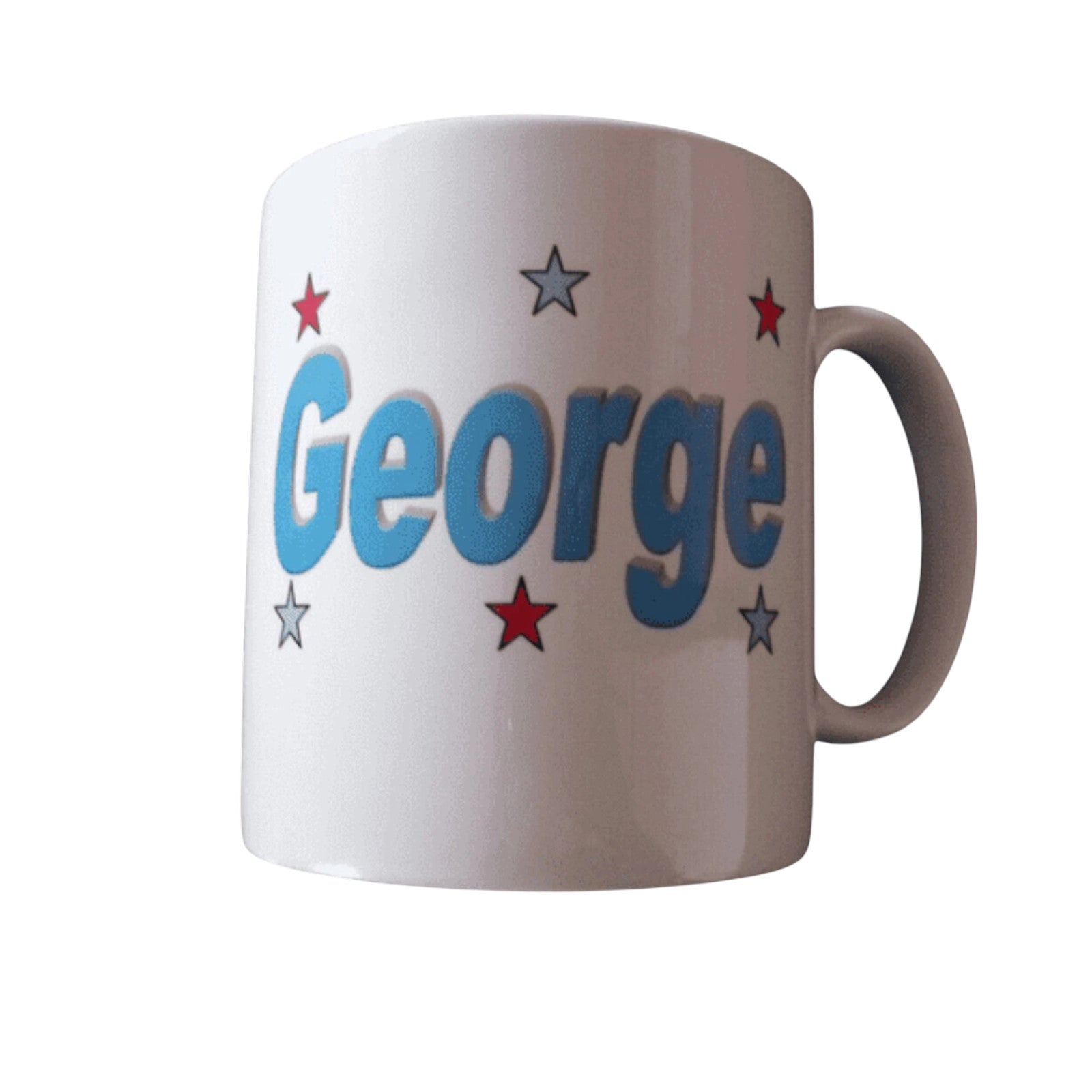 Personalised Builder's Mug – 10cm Ceramic Mug with Custom Name &amp; Star Design