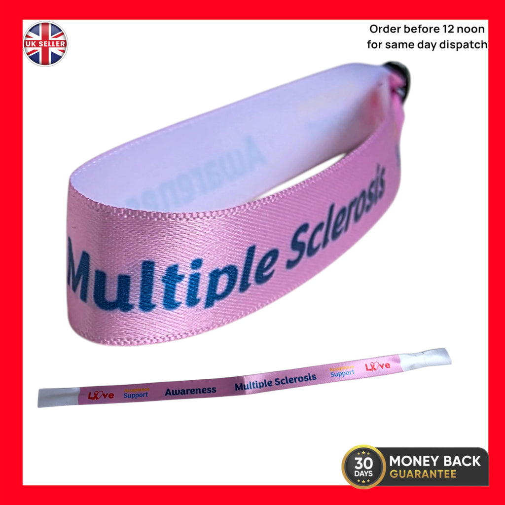 Multiple Sclerosis Fabric Bracelet Adjustable Wristband Health Support Band