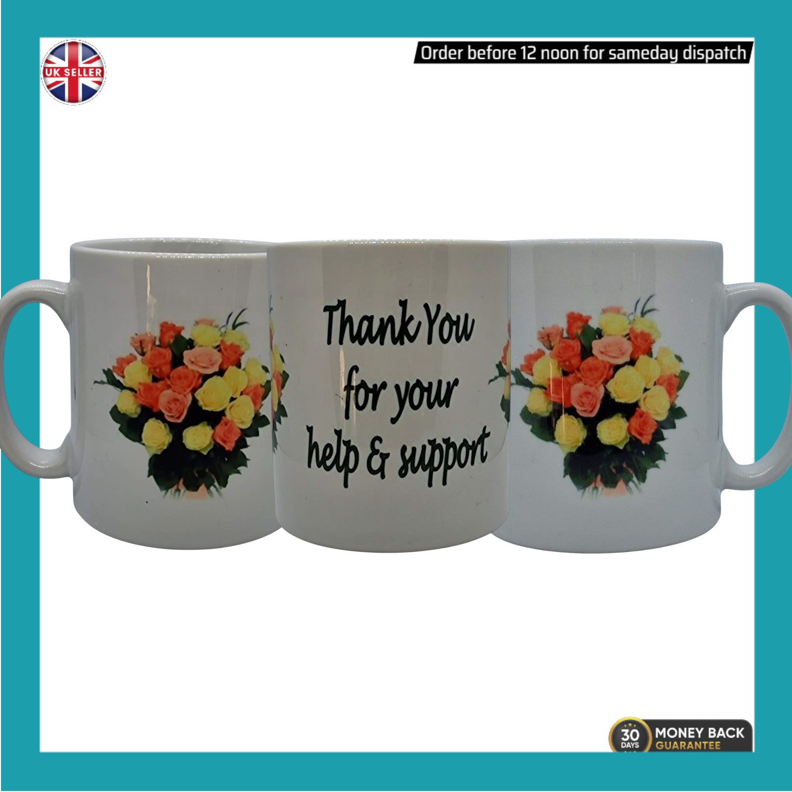 Thank You Ceramic Mug – 11oz Gift Mug with Lasting Print