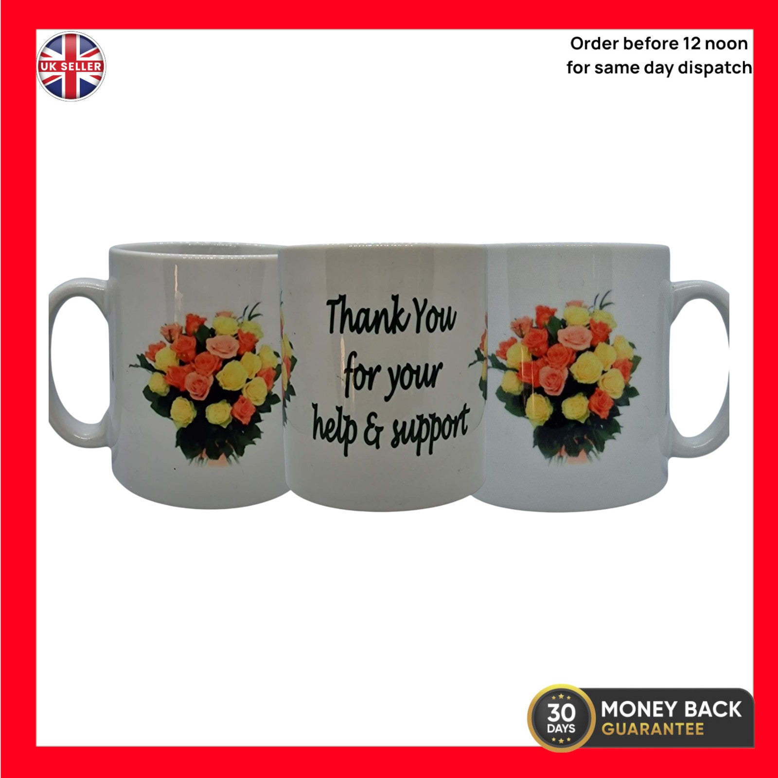 Thank You Ceramic Mug – 11oz Gift Mug with Lasting Print