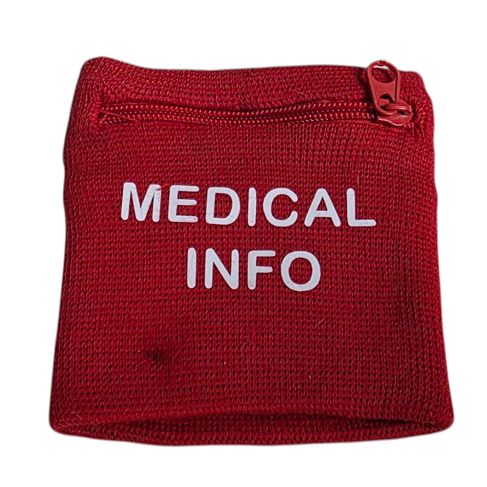 Emergency Medical Info ID  Wristband with Zipper Pocket Mobility Aid