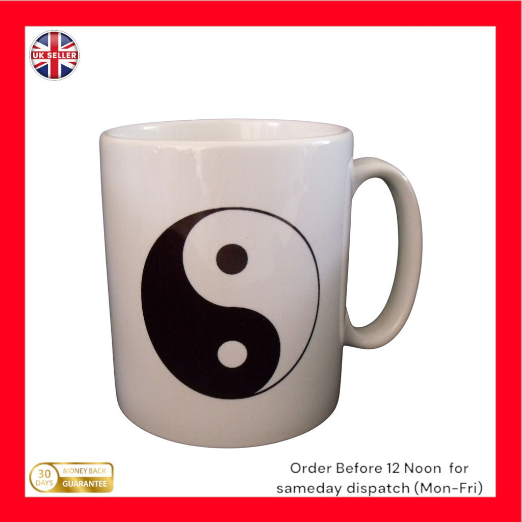Yin Yang Mug 10oz Ceramic Cup – Black and White Symbol gift Custom