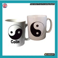Yin Yang Mug 10oz Ceramic Cup – Black and White Symbol gift Custom